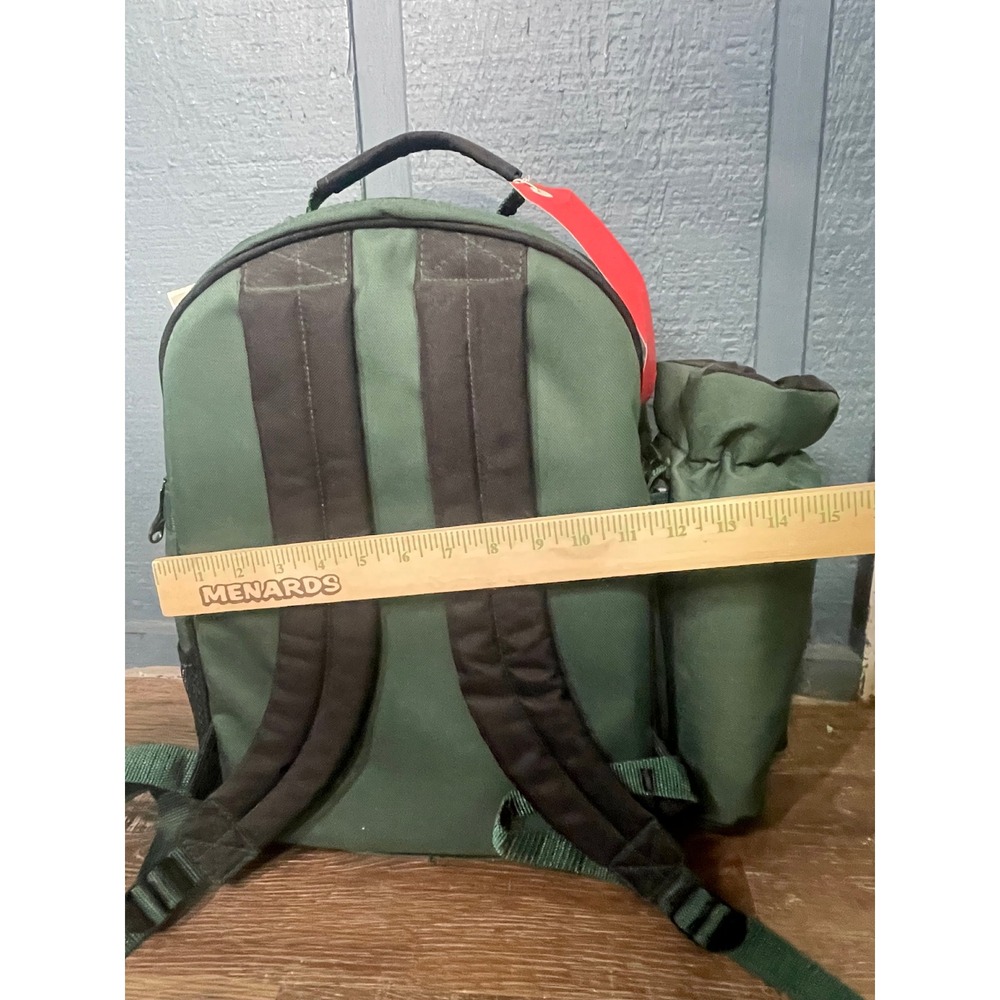 Picnic Time Green Backpack Picnic Set Service For 4 Cutting Board Wine Opener - Picture 11 of 11